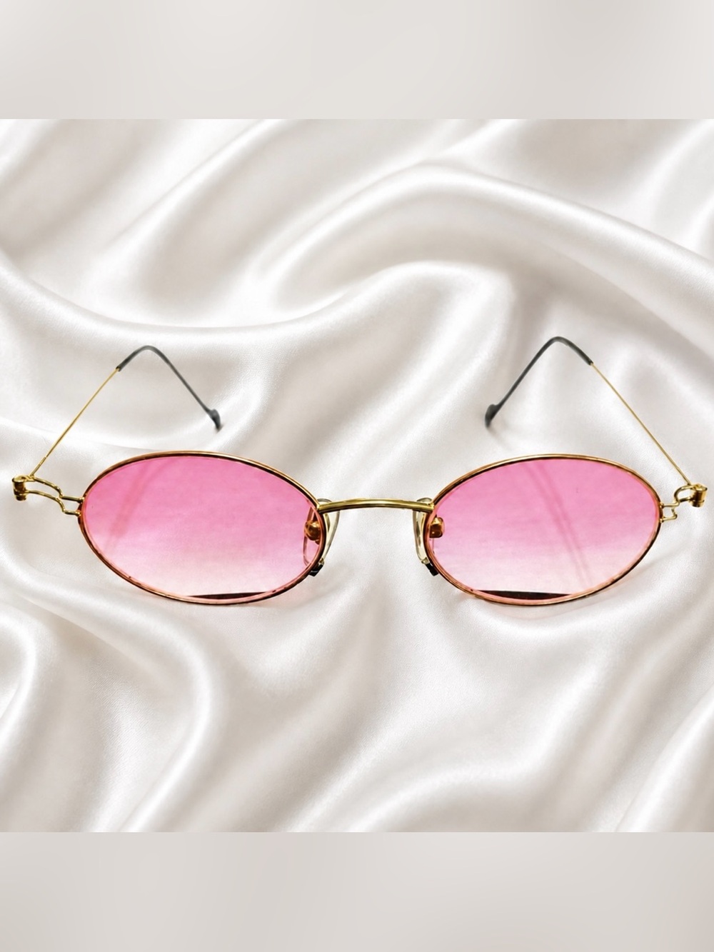 VERY RARE Authentic Gucci Coogi Brand Name Gold Metal Frame Pink Tint Sunglasses